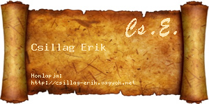 Csillag Erik névjegykártya