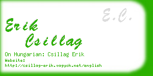 erik csillag business card